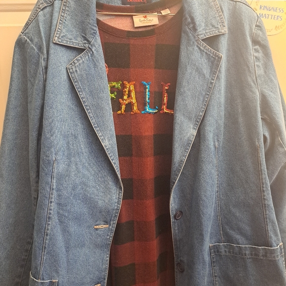 Quacker Factory Buffalo Red Plaid Sequin 3x - Picture 3 of 4